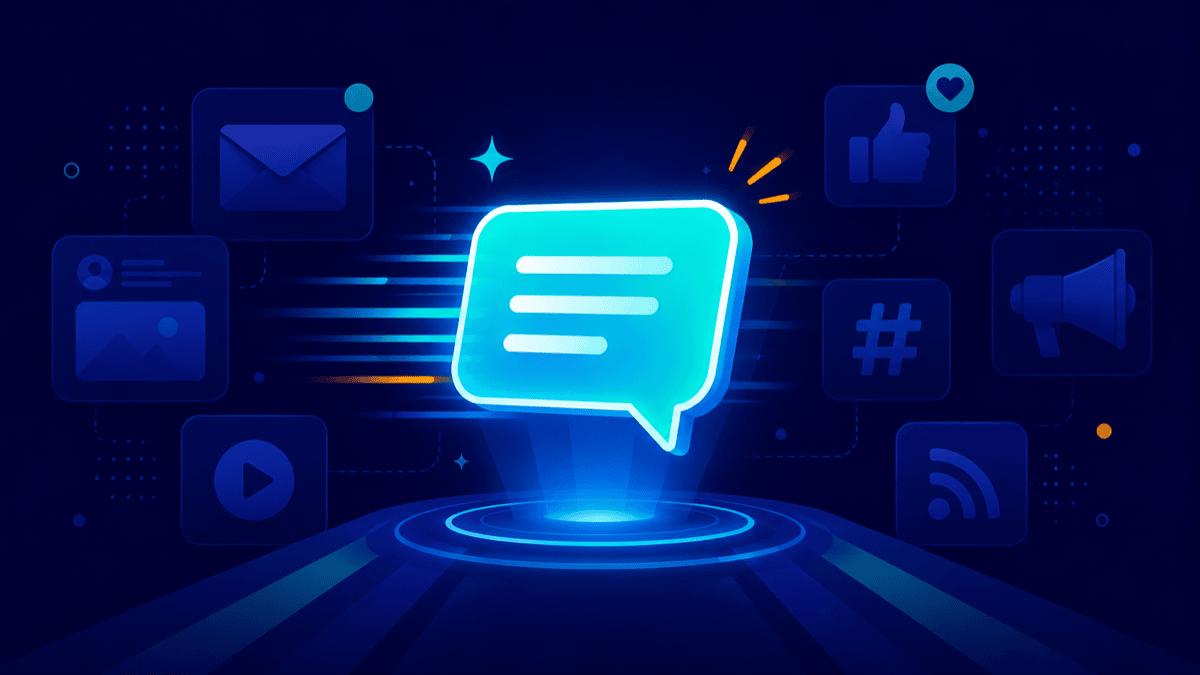 Illustration depicting the following channels, with texting being more prominent