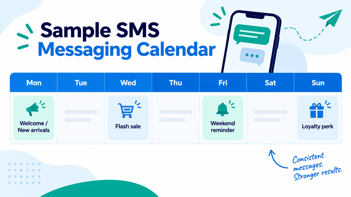 Sample weekly SMS messaging calendar