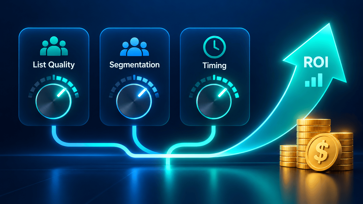 The main levers that drive SMS marketing ROI higher: list quality, segmentation, and timing
