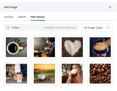 Choose images from shutterstock
