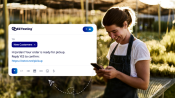 Small business owner texting customers with the EZ Texting message composer